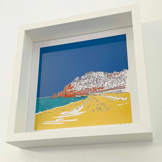 Coryton Cove, Dawlish Square Box Framed Art Print by Nelly P.