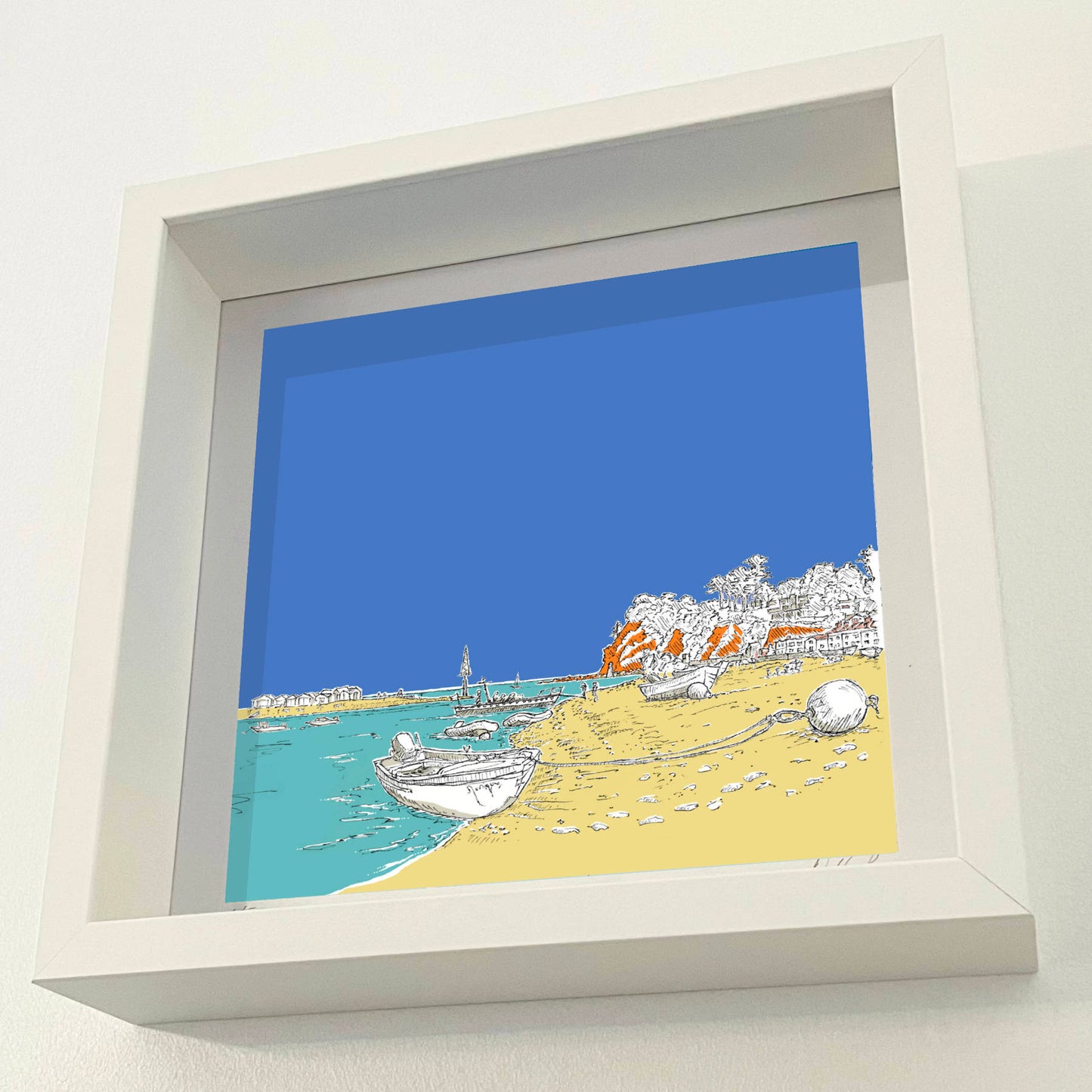 Shaldon Beach, Teignmouth Square Wall Picture Art Print by Nelly P.