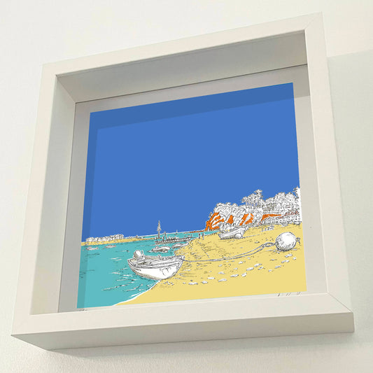 Shaldon Beach, Teignmouth Square Wall Picture Art Print by Nelly P.